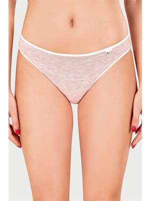 Obje Kadın Pembe Melanj Likra Cotton Spor Külot
