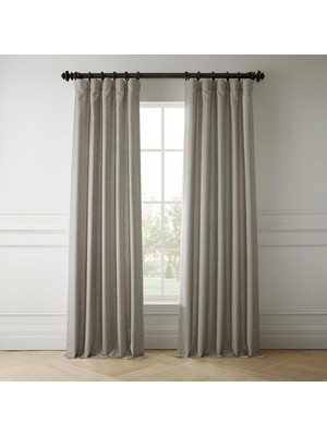Hsc Bilişim Hpd Half Price Drapes Yatak Odası Için Italyan Suni Keten Perdeler 50 x 96 (1 Panel), FLCH-FM20129-