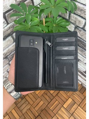 Hsc Bilişim Guard Chelsea Siyah Mat Telefon Bölmeli Deri El Portföy