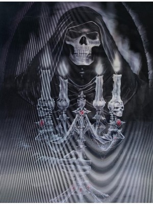 EkoAlışverişDünyam 5d Elmas Boyama 3 Farklı Resim Değişenli Halloween Iskelet Tablosu 30X40 cm (5510)