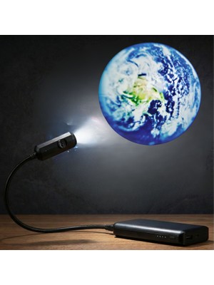 Tekno Hediye Powermaster - USB LED Atmosfer Projeksiyon Lambası | Esnek Gövdeli Dünya Projeksiyonu | Gece Lambası & Oda Dekoru