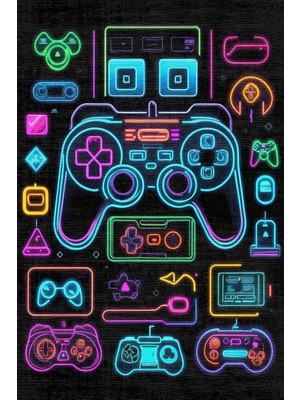 Hsc Bilişim Space Şönil Odası Halısı Kaymaz Pamuk Tabanlı Yıkanabilir Antibakteriyel Gamer, Gaming Halıs