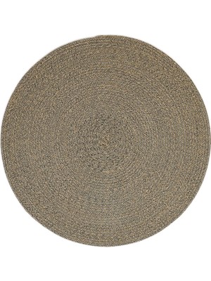 Hsc Bilişim Ocean Textile Siyah Kırçıllı Jüt Halı Kilim Ø 80 cm