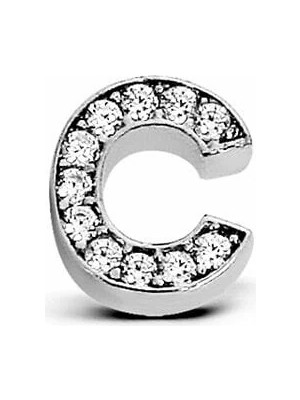Argentum Concept C Harfi Çivili 925 Ayar Gümüş Tek Küpe - 12077001