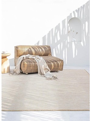 Hsc Bilişim Fresco Ekru Natural Iskandinav Jüt Yıkanabilir Halı Kilim Balkon Teras Salon Koridor Halısı 20521B,