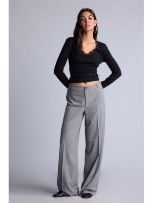 Defacto  Kadın Kanvas Pantolon F6214AX/GR394 Grey