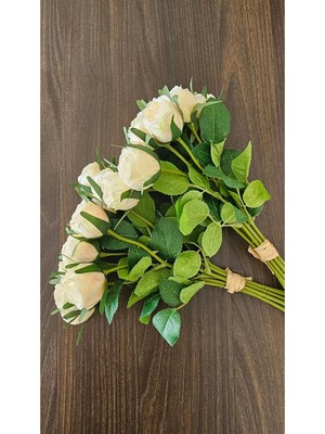 Omelas Yapay Beyaz Gül Buketi 36 Cm.