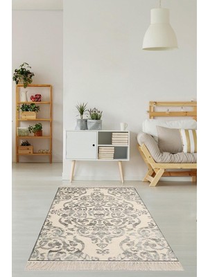 Hsc Bilişim Pelangi Osmanlı Desen Göbekli Dijital Baskı Yıkanabilir Modern Salon Halısı ve Yolluk, Bej 80 x 150