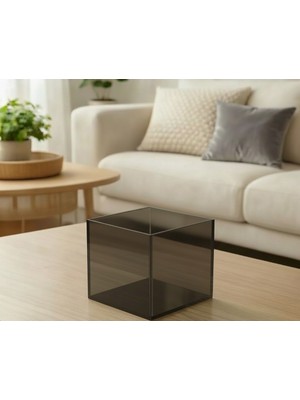 Trend Pleksi Çok Amaçlı Transparan Füme Pleksi Kutu (15CM x 15CM x 15CM)