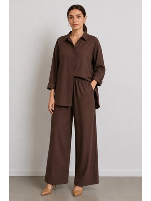 Brillo Oversize Yırtmaçlı Tunik Pantolon Takım