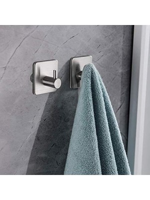 Hakay Paslanmaz Çelik Banyo Havluluk, 2 Adet Kendinden Yapışmalı