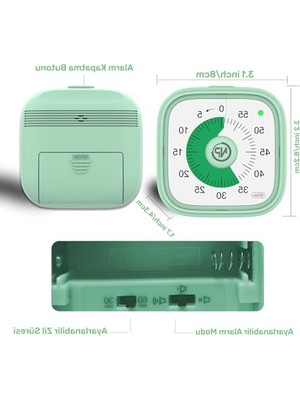 Hakay 60 Dakika Analog Alarm Zamanlayıcı, Pomodoro Yöntemi ile Öğrenci Motivasyonu