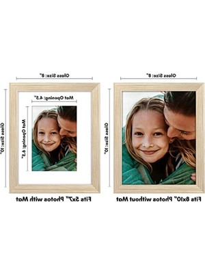 Hakay Doğal Meşe 8X10 Ahşap Resim Çerçevesi - Yatay ve Dikey Kullanım