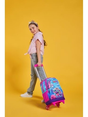Hakay Işıklı Tekerlekli Çekçek Okul Çantası, Pembe Mor