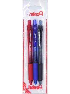 Hakay 0.5 mm Likit Roller Kalem Seti, Siyah, Mavi, Kırmızı - 3'lü