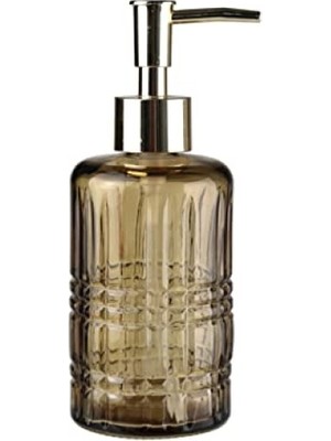 Hakay Yıldız Desenli Kahverengi Cam Sıvı Sabunluk – 300ML