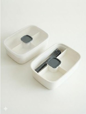 Hakay 3 Bölmeli Sızdırmaz Lunch Box - Beyaz
