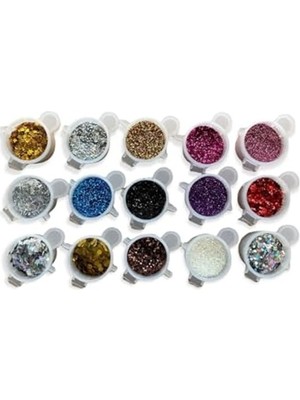 Hakay Glitter Sim Seti: 15 Adet ile Tırnak Süsleme