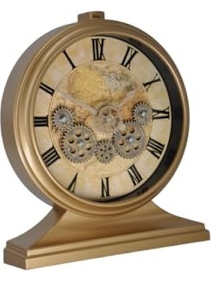 Hakay Modern Kadranlı Döner Çarklı Duvar Saati - Gold Renk