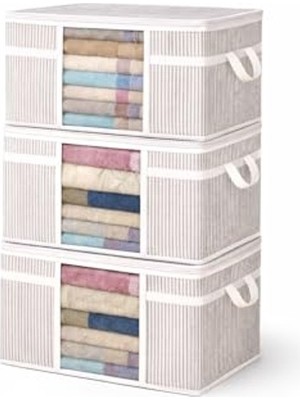 Hakay 3 Adet Pencereli Kazak Hurç Organizer Düzenleyici (45 x 40 x 30)