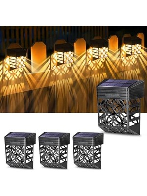 Hakay Güneş Enerjili Duvar ve Çit LED Aydınlatma, 4 Adet Set