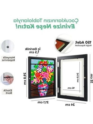 Hakay Çocuklar Için Mıknatıslı Sanat Çerçevesi - A4 Boyut, Katlanabilir