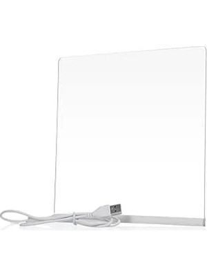 Hakay LED Işıklı Akrilik Yazı Tahtası - 20X20 Cm, 7 Renkli Kalem ile