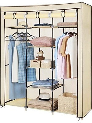 Hakay Katlanır Kumaş Elbise Dolabı, 175X150X45 cm Ölçülerinde