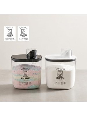 Hakay Deterjan Kabı Seti 1200 ml Kapaklı Şeffaf Saklama Kutusu