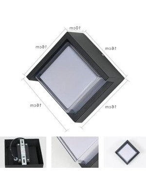 Hakay Şık LED Duvar Aplik, 15W, 1500 Lümen, 3200K, Gün Işığı, IP44, Siyah