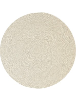 Hsc Bilişim Ocean Textile Yıkanabilir Bej Kırçıllı Pamuklu Halı Kilim Ø 120 cm