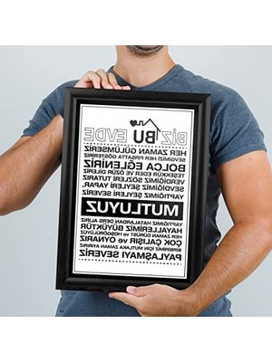Hakay Aileye Özel Baskılı Dekoratif Çerçeve, A4 Boyut