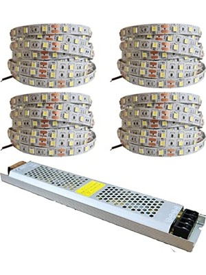 Hakay 20 Metre Şerit LED Günışığı, 12V 25 Amper Trafo ile Gizli Aydınlatma