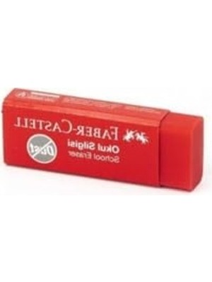 Hakay Faber-Castell Öğrenci Silgisi Büyük Kauçuk Dikdörtgen Kırmızı