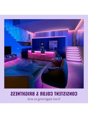 Hakay Wiz Rgb LED Işık Şeridi, 15 M, Ayarlanabilir, 16 Milyon Renk + Beyaz Tonları, Önceden Ayarlanmış Işık Modları, Wlan'ınıza Bağlanır, Ses/uygulama Kontrolü, Google Home, Alexa ve Homekit ile Çalışır