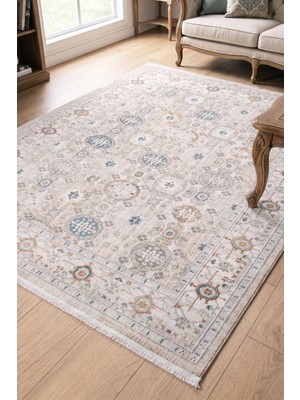 Melaris Halı Afife Antik Dokuma Halı Otantik Orient Desenli Salon Oturma Odası Halısı Klasik Çerçeve Desenli Ekstra Yumuşak Modern Halı