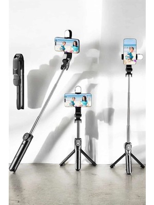 Eco Lounge Tripod Kablosuz Bluetooth Bağlantılı Selfie Çubuğu 360 Derece Dönebilen