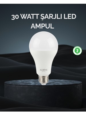 Semel Şarjlı LED Ampul 30 Watt Soğuk Beyaz