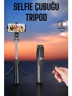 Eco Lounge Tripod Kablosuz Bluetooth Bağlantılı Selfie Çubuğu 360 Derece Dönebilen