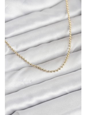 Semel cm 14K Gold Renk Top Zincirli Model 60 cm Kadın Kolye