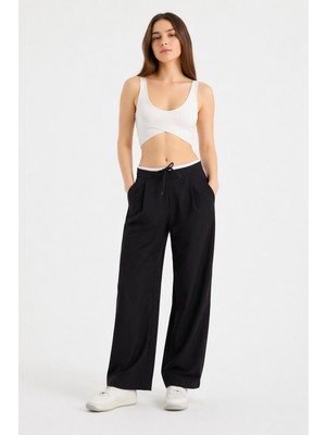 Motiv Wide Leg Pantolon /çift Bel Bantlı,esnek Kumaş