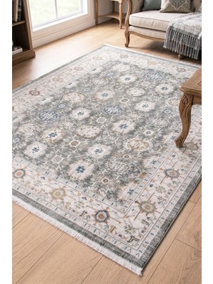 Melaris Halı Afife Antik Dokuma Halı Otantik Orient Desenli Salon Oturma Odası Halısı Klasik Çerçeve Desenli Ekstra Yumuşak Modern Halı