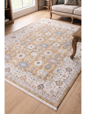 Melaris Halı Afife Antik Dokuma Halı Otantik Orient Desenli Salon Oturma Odası Halısı Klasik Çerçeve Desenli Ekstra Yumuşak Modern Halı