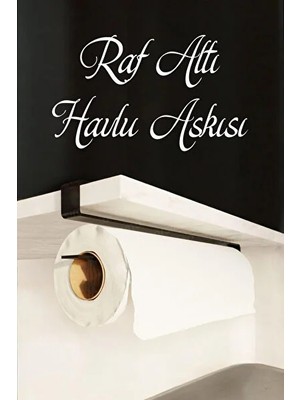 CATEKSSS Mat Siyah Raf Altı Kağıt Havlu Askılığı ve Fincanlık Portatif Dolap Altı Havlu Çok Amaçlı Askı Metal