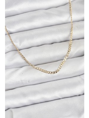 Semel cm 14K Gold Renk Pirinç Zincir Model Kadın Kolye