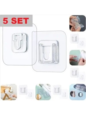 CATEKSSS Geçmeli Klips Eşya Sabitleme Askısı 5 Set Plastik Çok Renkli