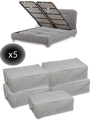 CATEKSSS 5 Adet Kapitoneli Bazaaltı Hurç 60X40X22 - Büyük Boy Baza Hurcu(Beyaz) Tela 60 x 40 Beyaz Tr