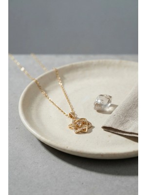Svoria Store Mey Ithalat® 316L Çelik Zincir Gold Renk Yıldız Model Kadın Kolye