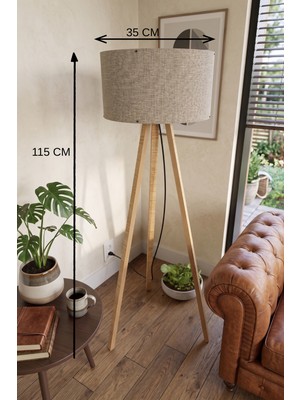 Semel 3 Ayaklı Tripod Lambader Vizon Kumaş Başlık
