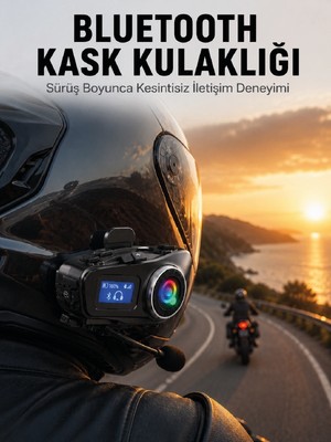 Semel LCD Ekranlı Bluetooth Kask Kulaklığı Fm Radyo ve Sd Kart Girişli